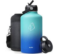 Insulated Water Bottle with Straw 2L, BUZIO Stainless Steel Water Bottle with Straw Lid and Flex Cap Cold for 48 Hrs, Hot for 24 Hrs Double Wall Wide Mouth BPA Free Leak Proof, Pacific Dream