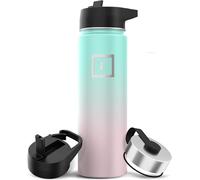 Insulated Water Bottle with Straw - 650/950/1200/1800 ml - Leakproof Double-Walled Stainless Steel Metal Drink Flask BPA-Free - Sports Travel Gym Camping Hiking Kids