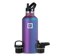 Insulated Water Bottle with Straw Lid Narrow - 950ml (3 Lids) - Cold 24hrs & Hot 12hrs Drinks - Double-Walled Stainless Steel Metal Leakproof Travel Sports Gym Camping & Hiking Hydration Flask
