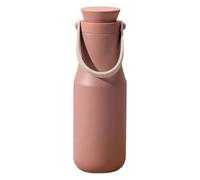 Insulated Water Bottles Stainless Steel, Xinyoe 480ml Leakproof Thermos Flask with Carry Loop for Hot and Cold Beverages, Handheld Portable Reusable Flask Water Bottle for Men Women, Pink