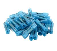 Insulated WaterproofSplice, Insulated Blue Heat Shrink Butt Connectors 50/100 Pcs 16-14 AWG(50pcs,50PCS)