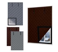 Insulated Window Blanket, Windows Insulation Curtain with Oxford Cloth Thicken Cotton Filled, Adjustable Fit Thermal Cover Kit for Resist Cold Wind Invasion Patio(Brown,60x180cm)