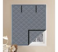 Insulated Window Cover Black/Gray, Winter Window Insulation Kit, Thermal Windows Blanket Winterizing Windows Curtains for RV Basement Apartment sala(Gray,39x43in/100x110cm)