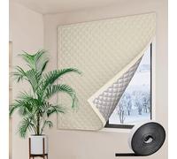 Insulated Window Covers 130 x 130 cm, Keep Cold Or Heat Out, Waterproof, Any Size, Easy Stick on to Use, Thermal Insulation Window Cover, for Home Office with Nano Tape, off white