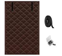 Insulated Window Curtain 3 Layer Window Insulation Kits Thermal Insulated Window Blanket With Fastener-Keeping Warm Windproof Heat Blocking(Brown,80x90cm)