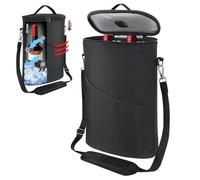 Insulated Wine Tote | 2 Bottle Wine Cooler Carrier - Insulated Leakproof Pouch Carrier Chiller Bag with Adjustable Shoulder Strap and Handle for Travel Picnic Golf Men Beer Whiskey Champagne