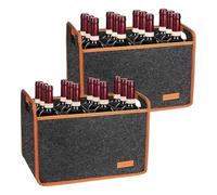Insulated Wine Tote Bag 2 Pack | 12 Bottle Capacity | Padded Thermal Carrier for Wine Storage | Perfect for Parties, Travel & Gifts