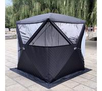 Insulated Winter Fishing Tent - Outdoor Ice Shanty with Chimney Hole, Stove Mouth, 2 Doors, 3-Layer Thermal Cotton for Ice Fishing