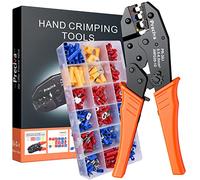 Insulated Wire Terminal Crimping Tool Kit, Preciva 0.5-6mm² Ratchet Crimper Plier, Cable Lug Pliers Electrician Crimp Toolkit with 350 Insulated Butt Bullet Spade Ring Connectors