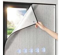 Insulation Aluminum Foil Film for Indoor Window, 8mm Privacy Reflective Window Film with Suction Cup, Heat Blocking Sunshade Tint Cover for Garage Door, Sheet Attic, Rv, Sunroom(Black Edge,120x150cm)