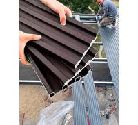 insulation aluminum roofing , Aluminum Alloy Corrugated Roof Panels Pack Of 3 Length 0.95-2m(Brown,L 1550mm(61"))