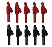 Insulation Clips For Wires, 4Mm Banana Connector With 15Mm Opening, Copper Nickel Plated Alligator Clamps For Electronics And Laboratory Testing, 10Pcs (5 Red + 5 Black)