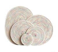Insulation Pad Kitchen Cotton Rope Placemat, Dining Table Coaster, 5 Pieces Designed To Protect Kitchen Tables And Counters From Hot Pots And Dishes(B)