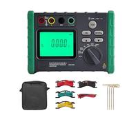 Insulation Resistance Tester, 2000Ω Digital Earth Ground Resistance Meters with Data Storage, Meg-ohmmeter, Overload Protection, Ground Test Kit Include 4 Connection line & 4 Iron nails
