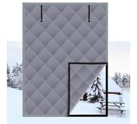 Insulation Thermal Window Cover Thicken Cotton Window Insulation Kit With Hook & Loop Windows Blanket In Bedroom Attic Windproof Cold-resistant(Gray,80x90cm)