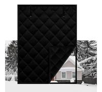 Insulation Thermal Window Cover Thicken Cotton Window Insulation Kit With Hook & Loop Windows Blanket In Bedroom Attic Windproof Cold-resistant(Black,80x90cm)