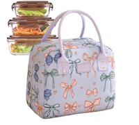 Insulation Tote Container - Portable Large Bow Cooler Container for School, Premium Fabric with Lightweight, Insulated Bag for Work, Travel Convenience, Food Storage, Picnic, Camping, Fishing, Office