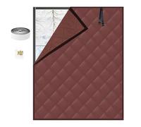 Insulation Windows Covering for Winter, Window Insulation Film Curtain Kit with Tape, Reusable Oxford Cotton Window Wrap for Winter Keep Cold Out, Easy to Install Not Tear(Grey,70x80cm)