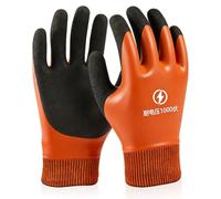 Insulation Work Gloves Insulating Gloves 1000 V Flame Retardant, Non-Slip Electrical Gloves, Rubber Work Gloves, High Voltage Protection Glove for Insulation, Safety Protective and Comfort (Orange)