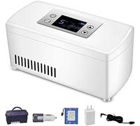 Insulin Cooler Refrigerated Box, Mini Portable Insulin Cooling Case Car Small Refrigerator Travel Case 2-8℃ Drug Reefer LCD Display For Keeping Diabetes Drug Cooler About 8-10 Hours,White,1