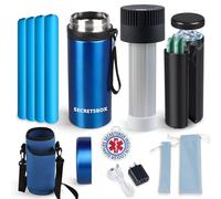 Insulin Cooler Travel Case 2-8℃, USB Medicine Cooler Diabetics Medicine Travel Case, EpiPen Case Portable Medication Cooler with 4 Gel Ice Bag, Navy Blue