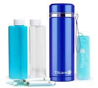 Insulin Cooler Travel Case by Tilcare - 74H Reusable Pen Freezer Bottle - Large TSA Approved Hard Shell Medication Cooling Case - Emergency 14H Bottle - Holds up to 4 Diabetic Pens and Medical Vials