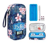 Insulin Cooler Travel Case for Pen & Vials - TSA Approved Temperature Display Diabetic Medication Cooling Bag with Protective Ice Brick, Refrigerated Diabetes Supplies Carrying Organizer(Magnolia)