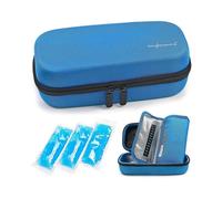 Insulin Cooler Travel Case - Handy Medication Insulated Diabetic Carrying Cooling Bag with 3 Cooler Ice Pack (Blue)