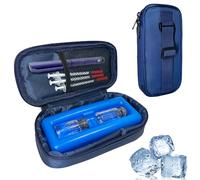 Insulin Cooler Travel Case - Insulated Diabetic Supplies Organizer for Insulin Pens, Portable & Durable Cooler Bag for Travel, Compact Design for Diabetics (Navy Blue)