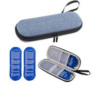 Insulin Cooler Travel Case,Small Medicine Cool Bag with 2 Ice Packs for Diabetic Needles Injection Pen Storage,Portable Monjaro Travel Case Medical Medication Fridge Insulated Box for Diabetes (Blue)