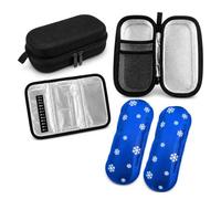 Insulin Cooler Travel Case with 2 Reusable Gel Ice Pack | Built-in Thermometer | TSA-Approved, Water & Stain Resistant | Insulated Diabetic Travel Bag with Pouch for Insulin Pens, Vials & Medication