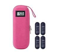 Insulin Cooler Travel Case with Temperature Display Portable Insulins Pen Cooler Travel Case Lightweight Refrigerated Coolers Cases for Trip & Daily Storage Insulin (Pink with 4 Ice P