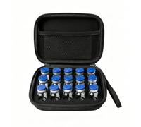 Insulin Fridge Holder Peptide Storage Box Insulin Bottle Protector Holder Insulin Cooler Suitable for Standard 10ml U-100 Ampoules with Mesh Bag Black 15 Slots