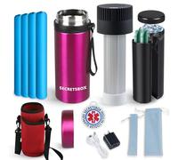 Insulin Pens Cooler 2-8℃ Control, Electric Medicine Cooler Travel Case, Diabetics Medicine Travel Cooler TSA Approved, with 4 Gel Ice Bag Portable Medication Cooler, Red