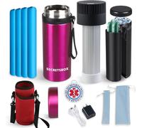 Insulin Pens Cooler 2-8℃ Control, Electric Medicine Cooler Travel Case, Diabetics USB Medication Fridge TSA Approved, with 4 Gel Ice Pack Portable EpiPen Case, Red