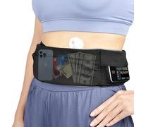 Insulin Pump Belt with Adjustable Waistband, Breathable & Skin-Friendly Diabetic Pump Holder, Large Capacity Pouch for Sleeping/Sports, Comfortable No-Buckle Design for Adult - L(32" - 46")