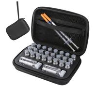 Insulin Vial Holder, Insulin Travel Case with Zipper and Handle, Vial Peptide Storage Box with Mesh Bag Suitcase Refrigerator Cooler Container, Diabetic Supplies Kits Fits 3ml to 10ml Vials (26 Slots)