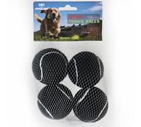INSUM Squeaky Dog Balls - Squeaky Tennis Balls for Dogs, Black | Medium - 2.5'', 4Pack