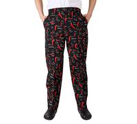 Insun Men's Chef Trousers Print Design Cargo Style Chef Pants Red Chilli Medium
