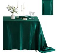 Insun Table Cloth Rectangle Satin Decoration Table Cover for Kitchen, Banquet, Wedding, Event, Party Dark Green 60" x 120"