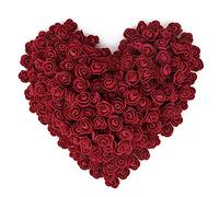 INSUNSIX 500pcs Burgundy Mini Foam Rose Heads, Artificial Foam Flower Bulk Fake Flower for DIY Crafts Wedding Bouquets Baby Shower Centerpieces Floral Arrangements Party Home Decorations(Burgundy)