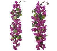 INSUNSIX 6.6FT Purple Flowers Garland Bougainvillea Artificial 2PCS Artificial Hanging Flowers Faux Bougainvillea Vine Flowers for Wedding Arch Centerpieces Table Runner Wall Decorations (Purple)