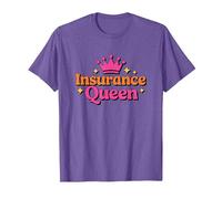 Insurance Queen, Brokers Seller and Insurance Agent T-Shirt, Men, Purple Heather, Small