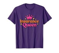 Insurance Queen, Brokers Seller and Insurance Agent T-Shirt, Men, Purple, Medium