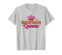 Insurance Queen, Brokers Seller and Insurance Agent T-Shirt, Men, Silver Grey, 3X-Large