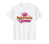 Insurance Queen, Brokers Seller and Insurance Agent T-Shirt, Men, White, 5X-Large