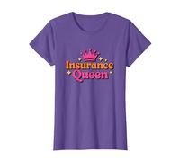 Insurance Queen, Brokers Seller and Insurance Agent T-Shirt, Women, Purple Heather, Large