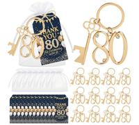 INSYOHO 80th Birthday Decorations for Men Key Bottle Opener Party Favors | 12PCS, Gold, with Thank You Tags Organza Bags, Wedding Anniversary Souvenirs Return Gifts for Guests, Party Decor Supplies