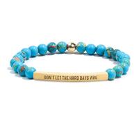 INSYOHO Dont Let the Hard Days Win Bracelet - Inspirational Healing Crystal Bracelet for Women & Men, Agate & Amethyst Beaded Adjustable, Motivational Gift for Stress Relief & Positivity, One Size