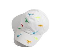 iNszkoos 2-6 Years Children's Dinosaur Baseball Cap Summer Sun Hat for Kids, Unisex Cotton Embroidered UV Protection Hat Golf Baseball Sports Cap Beanie Hat for Boy Girl Baby Infant Toddler White